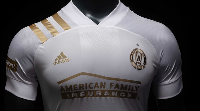 Detail shots of the Kingâs Kit during the 2020 Atlanta United Media Day Content Carwash at Children's Healthcare of Atlanta Training Ground in Marietta, GA, on Friday January 17, 2020. (Photo by Jacob Gonzalez/Atlanta United)