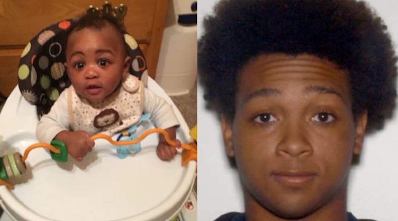 Mika Gilchrist (right) allegedly abducted 1-year-old Bryson Gilchrist in Henry County around 11:20 a.m. Monday.