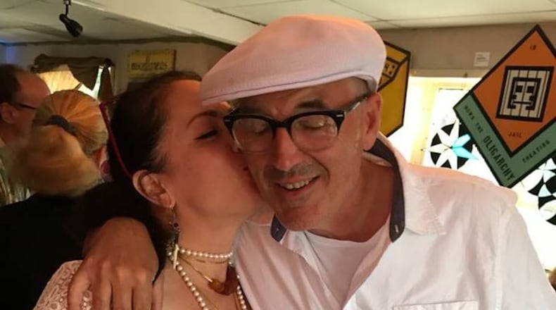 Lucy Theodora greets Clay Harper during a performance at Avondale Towne Cinema. CONTRIBUTED BY ANDY BROWNE