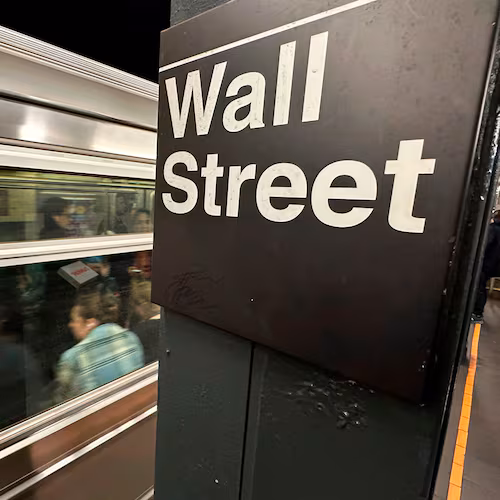 FILE - A train arrives at a Wall Street subway station in New York's Financial District on Nov. 5, 2024. (AP Photo/Peter Morgan, File)