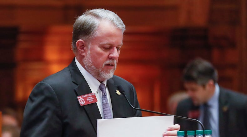 February 19, 2020 - Atlanta - House appropriations chairman, Terry England, R - Auburn, presented HB 792,  the supplemental budget for the rest of the fiscal year, which passed the house, as the General Assembly returned for the 14th legislative day.    Bob Andres / robert.andres@ajc.com