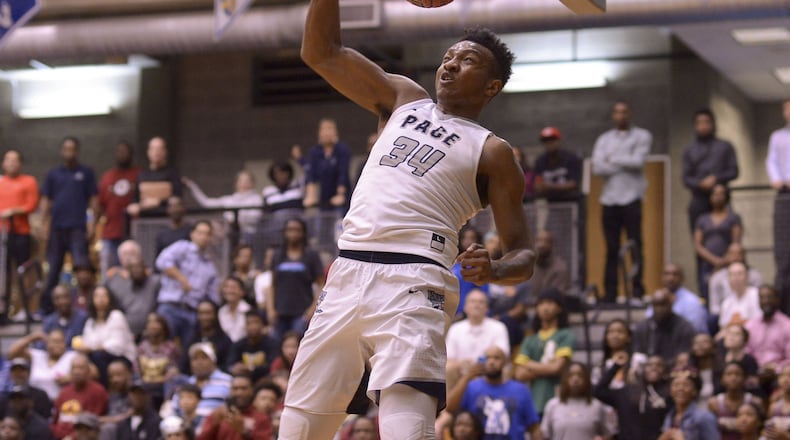 Wendell Carter Jr., of Pace Academy, slam dunks during of a quarterfinal game against Westside-Macon at Pace Academy on Wednesday, March 1, 2017. SPECIAL/Daniel Varnado