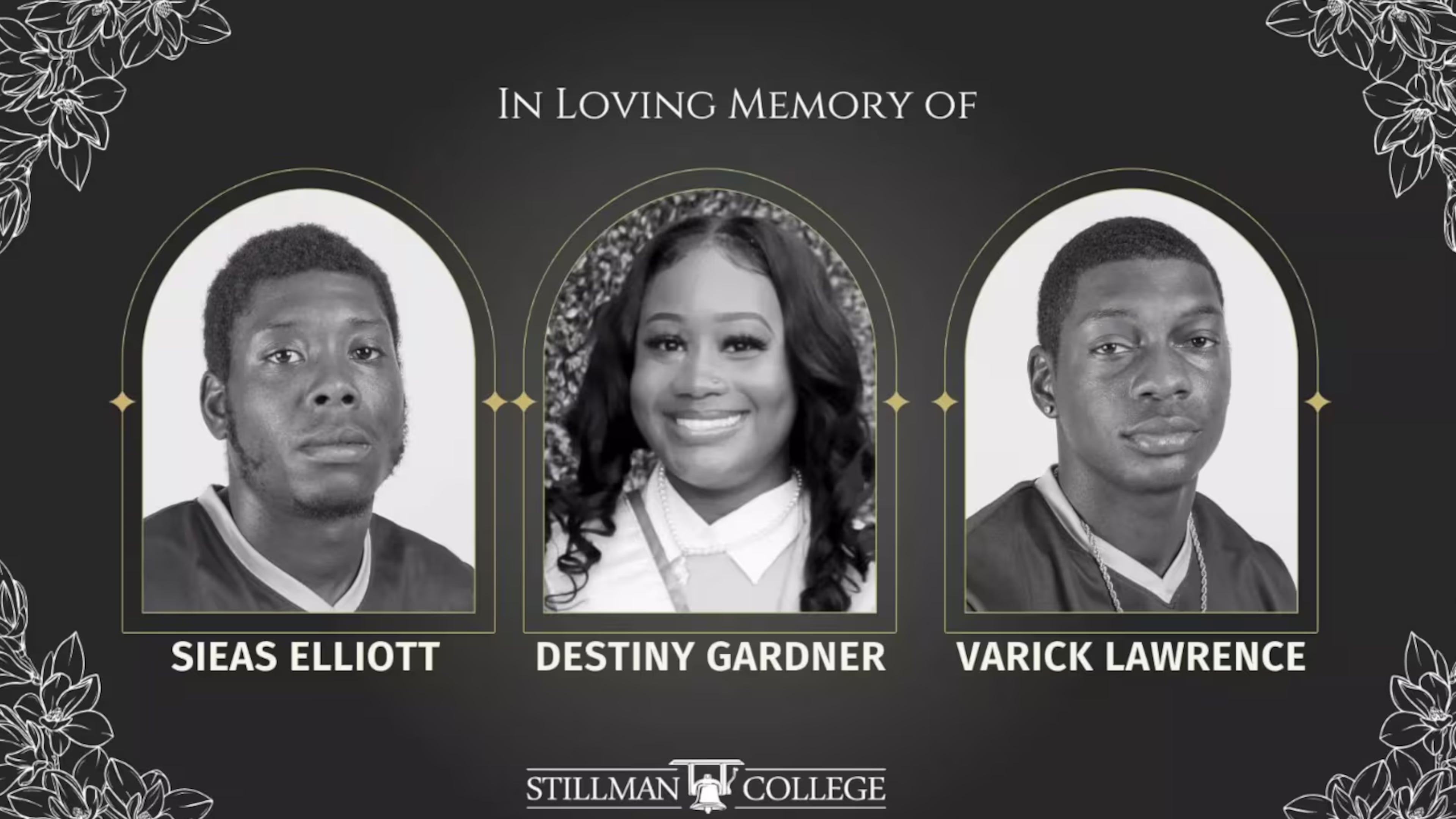 Stillman College honored Sieas Elliott, Destiny Gardner and Varick Lawrence, who were killed in a crash over the weekend in metro Atlanta, officials said. (Courtesy of Channel 2 Action News)