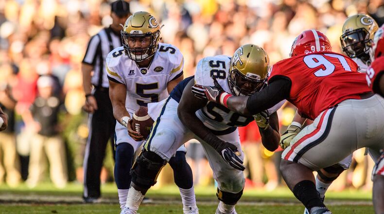 Georgia Tech center Freddie Burden has started 37 of the Yellow Jackets’ past 38 games. (GT Athletics/Danny Karnik)