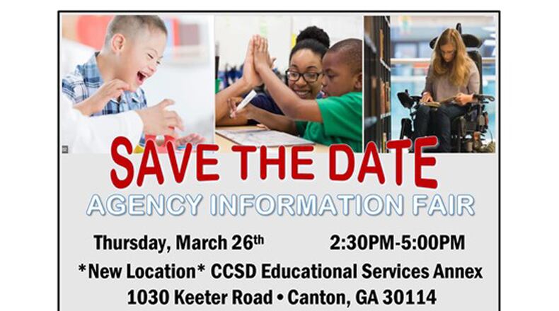 An informational fair for Cherokee County families of special needs students is set for March 26 in Canton. CHEROKEE COUNTY SCHOOLS