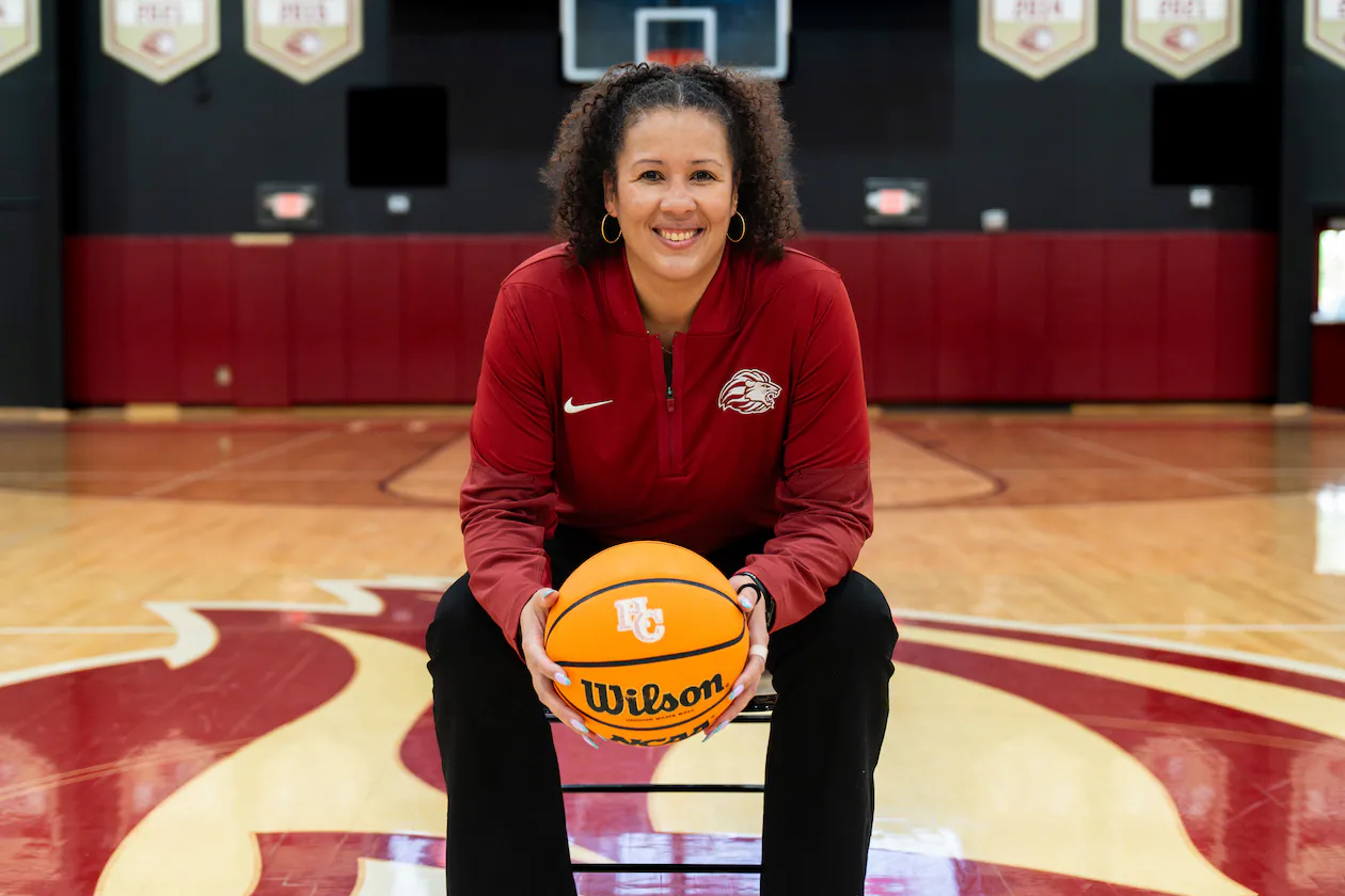 A star player in high school and college, Christi Thomas is now head girls basketball coach at Hebron Christian. (Courtesy of Hebron Christian School)