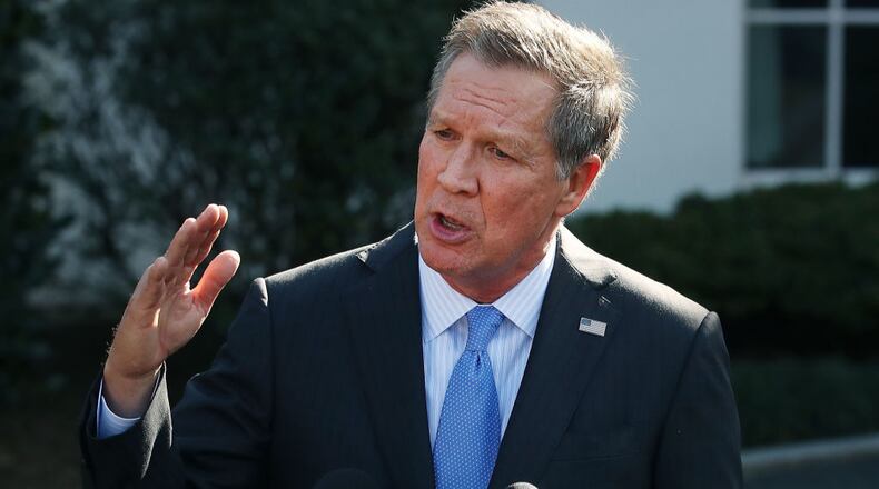 Ohio Gov. John Kasich participated in a town hall session Monday night in New York.