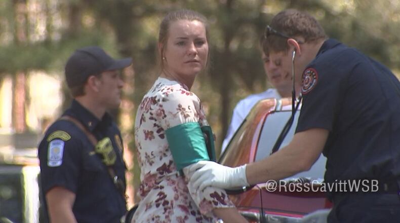 This woman was injured Wednesday in a stabbing in Smyrna. (Credit: Channel 2 Action News)