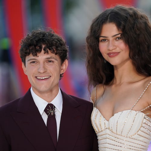 Tom Holland and Zendaya pose for photographers upon arrival at the Spider-Man: Brand New Day premiere in London, England, Wednesday, July 29, 2026. (Photo by Alberto Pezzali/Invision/AP)