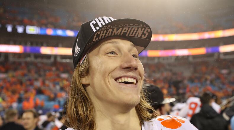 Clemson quarterback Trevor Lawrence basks in the Tigers ACC Championship victory over Pitt.