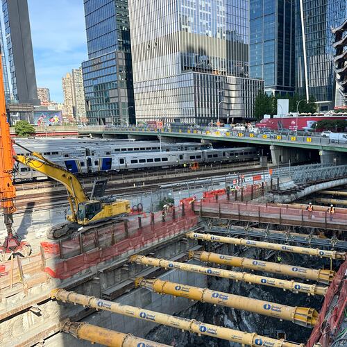 FILE - A tunnel is under construction in Manhattan that will connect New York and New Jersey Oct. 2, 2025, in New York. (AP Photo/Ted Shaffrey, File)