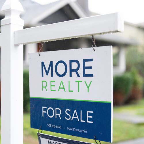 FILE - A "For Sale" sign is seen on Tuesday, Jan. 6, 2026, in Portland, Ore. (AP Photo/Jenny Kane, File)