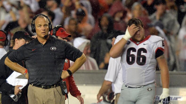 Georgia head coach Mark Richt would not comment on contested call during touchdown against South Carolina.