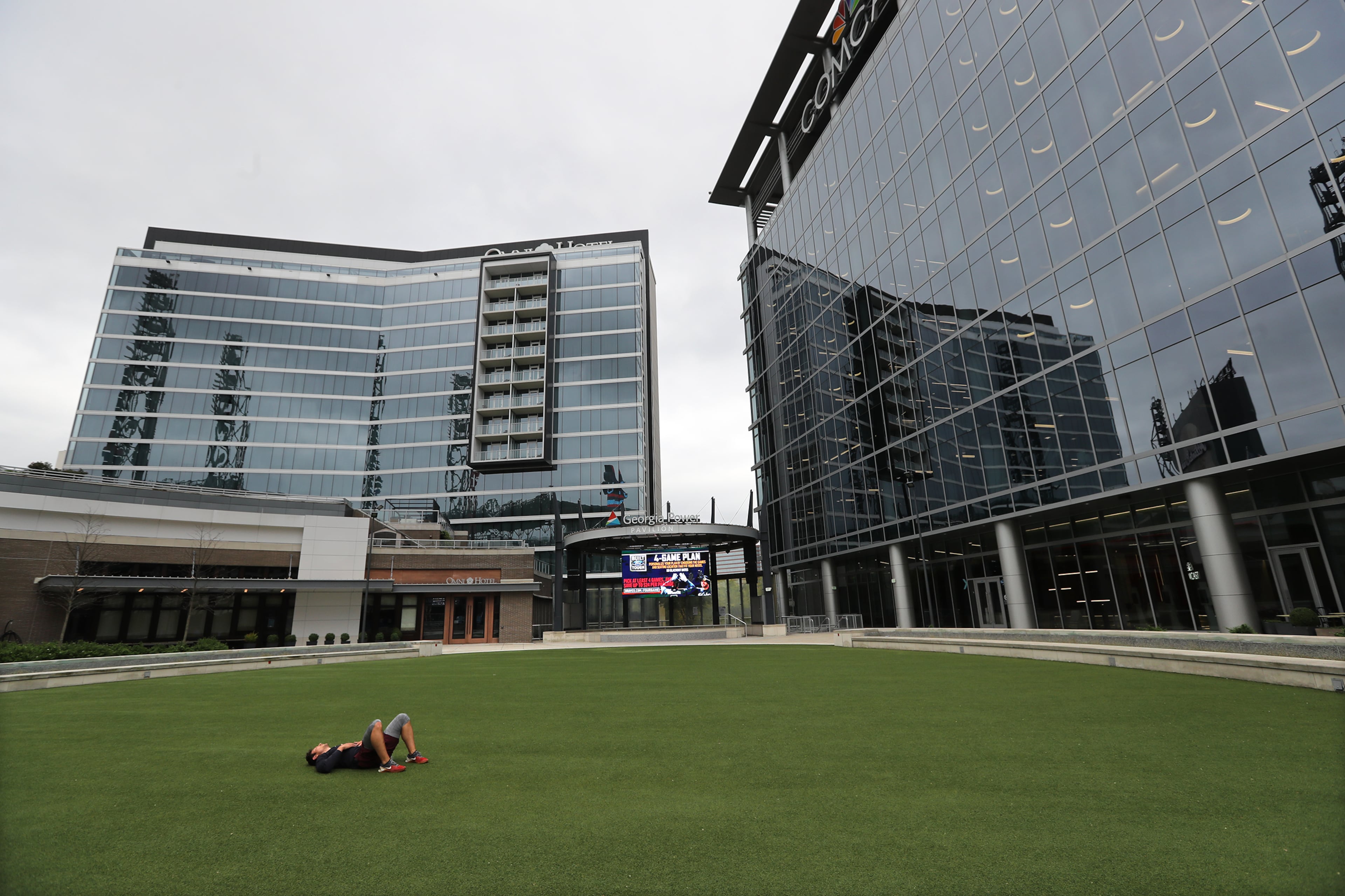 Comcast (offices at right) will continue to have a large presence in metro Atlanta and will remain at The Battery, a company spokesperson told The Atlanta Journal-Constitution. (AJC 2020)