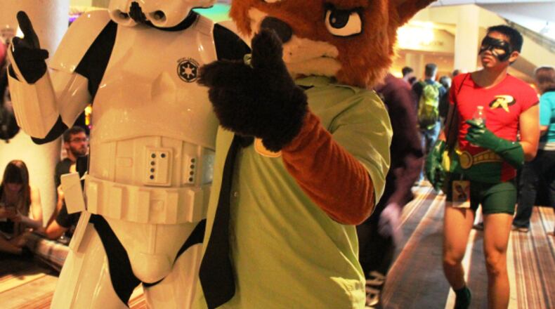 A Stormtrooper and a fox walk into a bar... Photo: Melissa Ruggieri/AJC