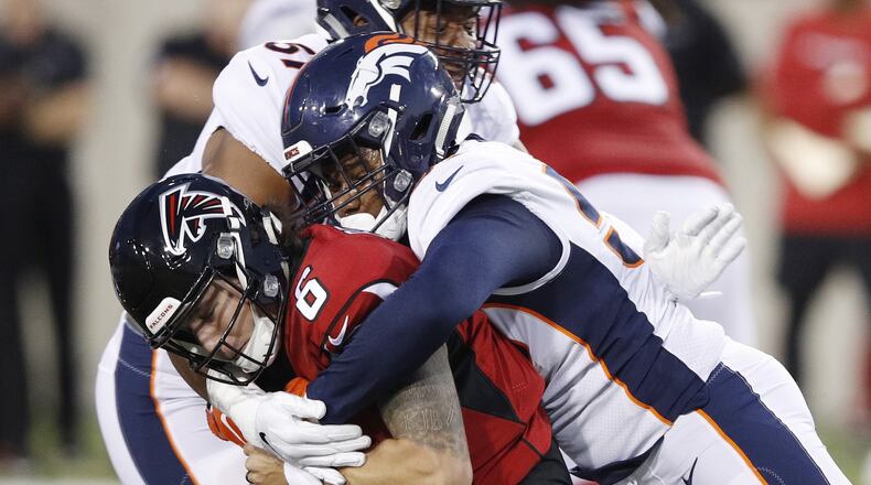The Falcons will face the Broncos Sunday in Denver. (AP file photo)