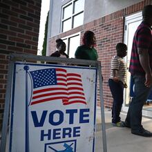 Gwinnett County voters arrive on Election Day at Gracepointe Church of the Nazarene, Tuesday, November 5, 2024, in Loganville.(Hyosub Shin / AJC)