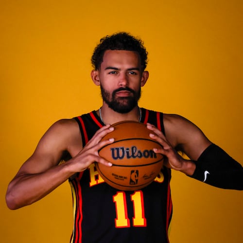 Atlanta Hawks' guard Trae Young will become the latest NBA player to try his hand at rapping as his song 'Where I Stay' drops at midnight on Saturday. (Miguel Martinez/AJC)