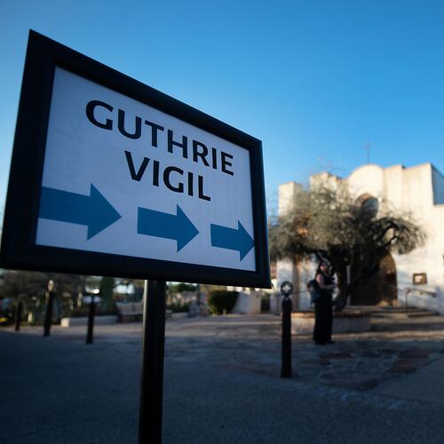 St. Philip's in the Hills Episcopal Church hosted a candlelight service for Nancy Guthrie, the 84-year-old mother of NBC "Today" show host Savannah Guthrie in Tucson, Ariz. on Wednesday, Feb. 4, 2026. (Mamta Popat/Arizona Daily Star via AP)
