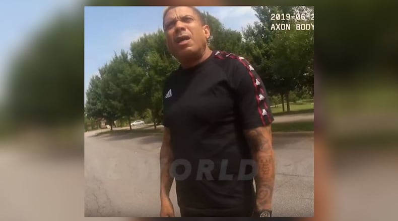 Police body-worn camera captured the arrest of the former rapper.
