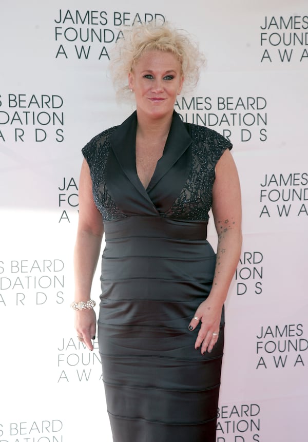 FILE - Anne Burrell arrives at the James Beard Foundation Awards Gala on May 6, 2013, in New York. (Photo by Andy Kropa/Invision/AP, File)