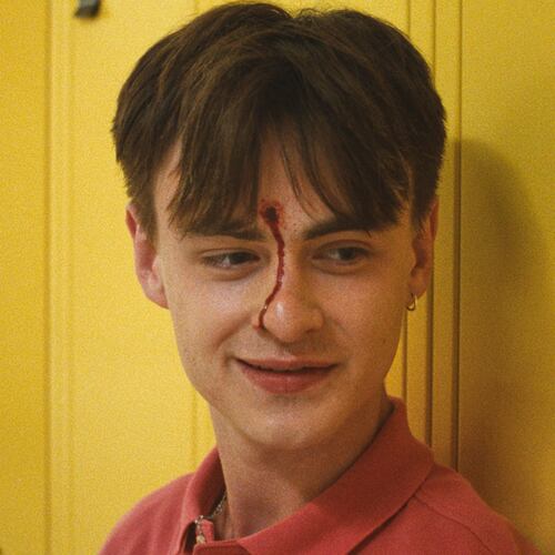 This image released by WG Pictures shows Jaeden Martell in a scene from "Our Hero, Balthazar." (WG Pictures via AP)