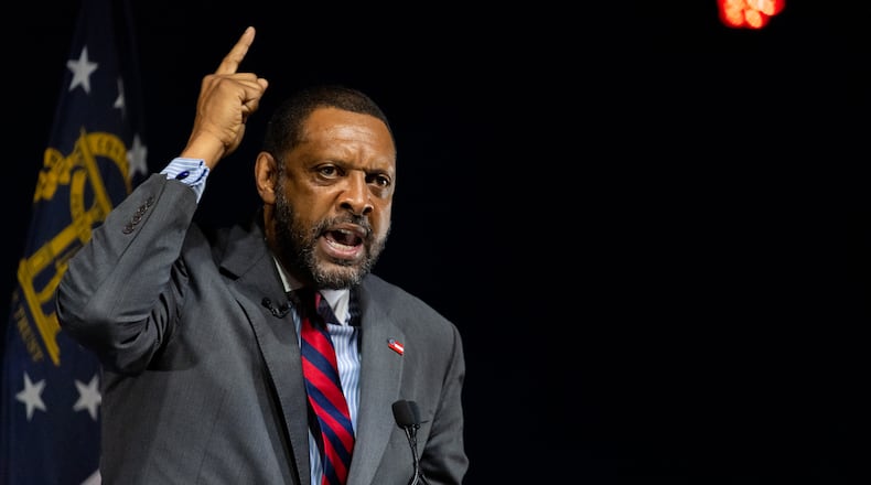 Former Democrat Vernon Jones has dropped out of the GOP race for governor and now aims to run for a seat in the U.S. House, although he hasn't said which one. (Photo: Nathan Posner for The Atlanta-Journal-Constitution)