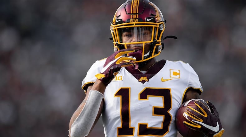 Minnesota wide receiver Rashod Bateman broke school records at Tift County with 83 catches for 1,539 yards as a senior. He earned All-America honors at Minnesota in 2019 as a sophomore. He had 1,170 receiving yards. Bateman is one of 25 former Tift County players who were on college football rosters in 2019. Photo: 247Sports.