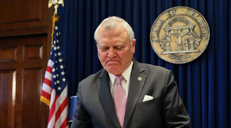 Georgia Gov. Nathan Deal announced Monday that he was vetoing “religious liberty” legislation passed earlier this year by state lawmakers. BOB ANDRES / BANDRES@AJC.COM
