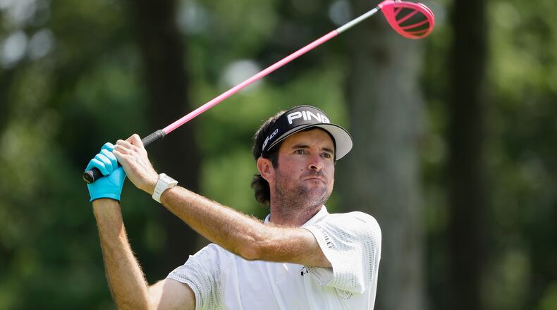 Bubba Watson of the United States plays his shot from the fourth tee during round three of The Northern Trust on Saturday. (Photo by Jamie Squire/Getty Images)