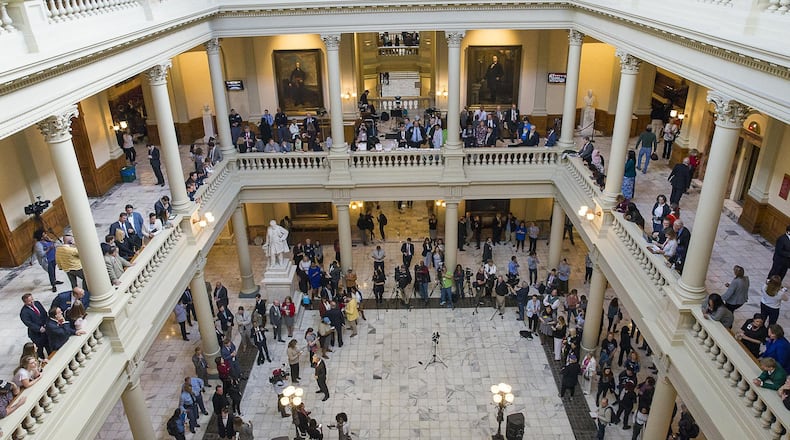 The hallways of the Georgia State Capitol. (ALYSSA POINTER/ALYSSA.POINTER@AJC.COM)