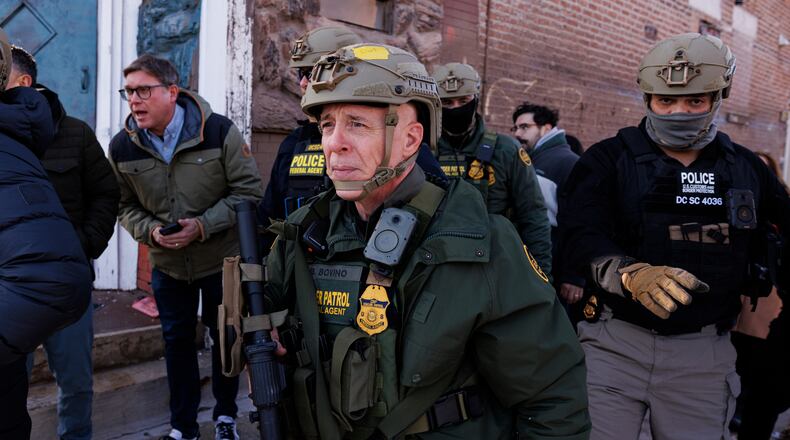 FILE - Border Patrol Cmdr. Gregory Bovino walks alongside his agents in the Little Village neighborhood of Chicago, Dec. 16, 2025. (Anthony Vazquez/Chicago Sun-Times via AP, File)