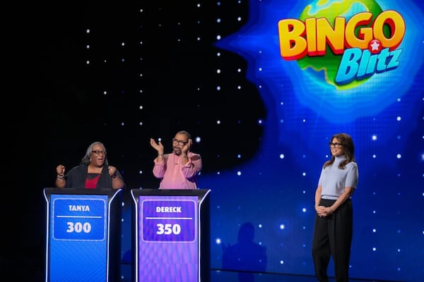 The Game Show Network debuted “Bingo Blitz,” starring Valerie Bertinelli, in April. The game show was shot at Trilith Studios in the fall of 2024. (Game Show Network)
