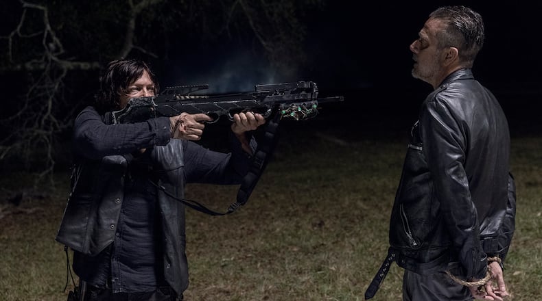 Norman Reedus as Daryl Dixon, Jeffrey Dean Morgan as Negan - The Walking Dead _ Season 10, Episode 14 - Photo Credit: Jackson Lee Davis/AMC