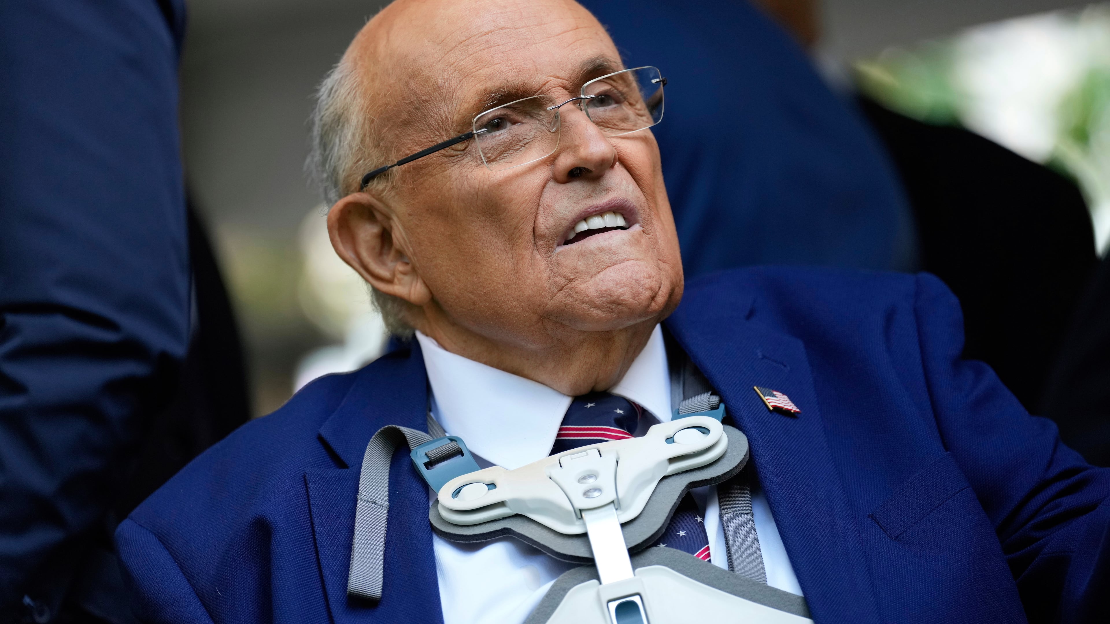 FILE - Former NYC mayor Rudy Giuliani participates in a ceremony commemorating the anniversary of the 9-11 terror attacks in New York, Thursday, Sept. 11, 2025. (AP Photo/Seth Wenig, file)