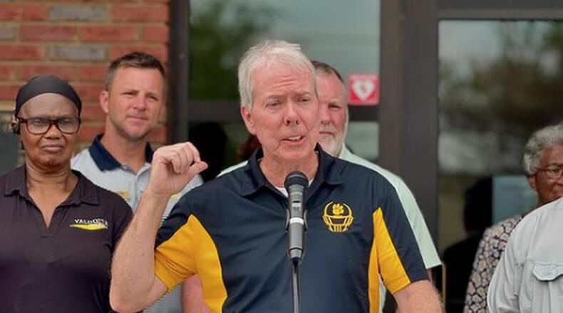 Valdosta Mayor Scott Matheson speaks during a press conference on Oct. 2, 2024 to update media about the latest work the city has done to help its citizens. (Courtesy of City of Valdosta/Instagram)