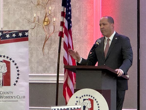 Attorney General Chris Carr spoke to the Cobb County Republican Women's Club on Friday in Marietta. (Adam Beam/AJC)