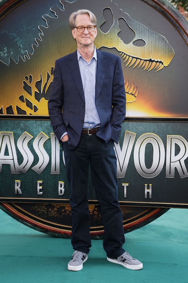David Koepp poses for photographers upon arrival at the premiere of the film 'Jurassic World Rebirth' on Tuesday, June 17, 2025, in London. (Photo by Scott A Garfitt/Invision/AP)