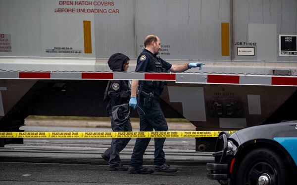 A woman was struck by a train in southwest Atlanta on Monday. 