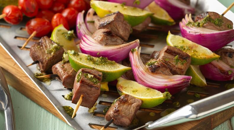 Sunday’s Mojo Beef Kebabs are perfect for family time. Contributed by Cattlemen’s Beef Council