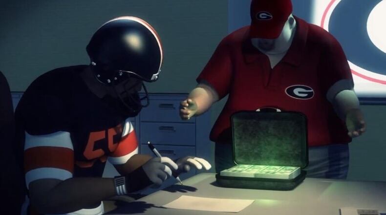 Clip from Taiwanese animation depicts UGA/SEC booster playing players.