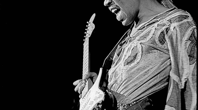 Hendrix during his Atlanta Pop Festival performance. Photo: Sam Feinsilver / Authentic Hendrix, LLC.