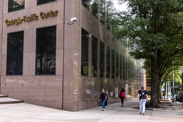 Georgia-Pacific will renovate its downtown skyscraper rather than convert it to a 51-story mixed-use building. (Arvin Temkar/AJC 2024)