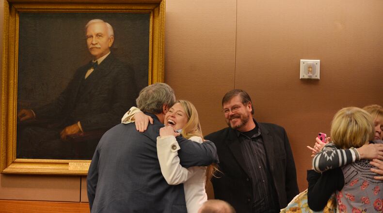 Courtroom reaction on Thursday, Dec. 19, 2013, to the not guilty verdict in the Sen. Don Balfour case.