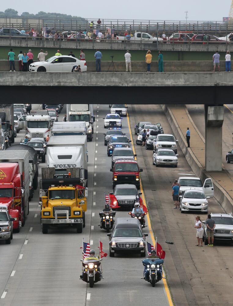 Motorcade for Lance Cpl. Skip Wells