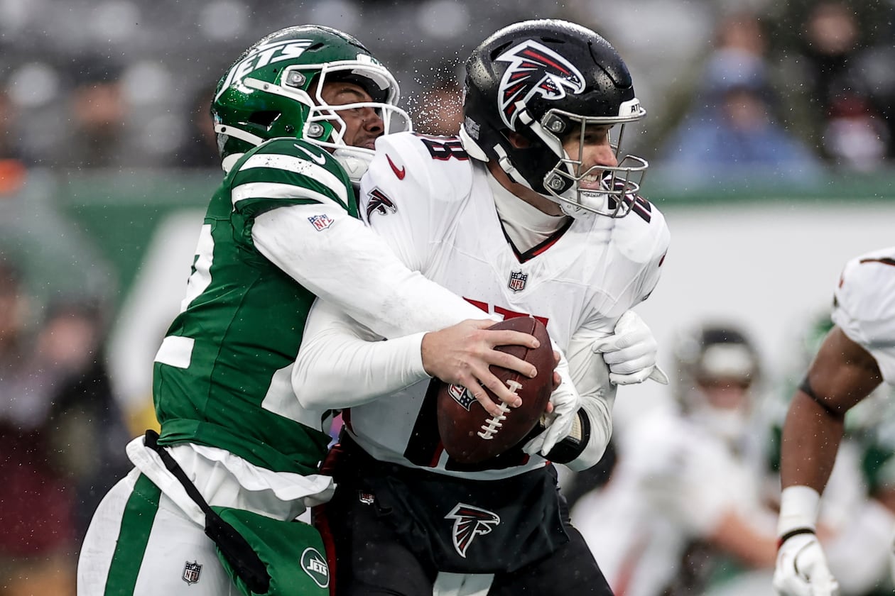 The Falcons lost 27-24 to the New York Jets on a 56-yard walk-off field goal by Nick Folk. The loss dropped the Falcons to 4-8 on the season. (Adam Hunger/AP)