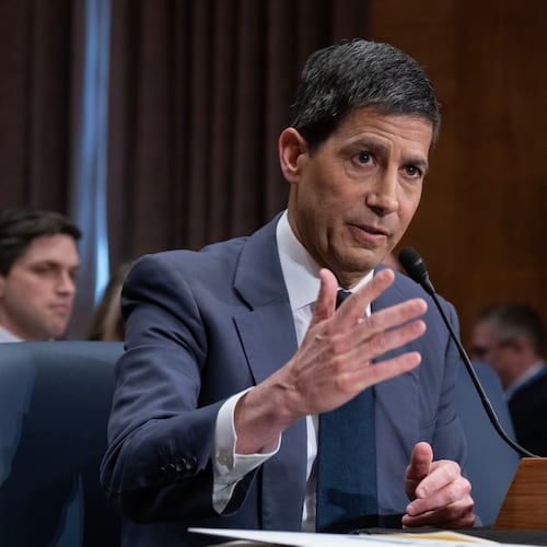 Kevin Warsh testifies during his nomination hearing to be a member and chairman of the Federal Reserve Board of Governors before the Senate Banking, Housing and Urban Affairs Committee on Capitol Hill, in Washington Tuesday, April 21, 2026. (AP Photo/Jose Luis Magana)