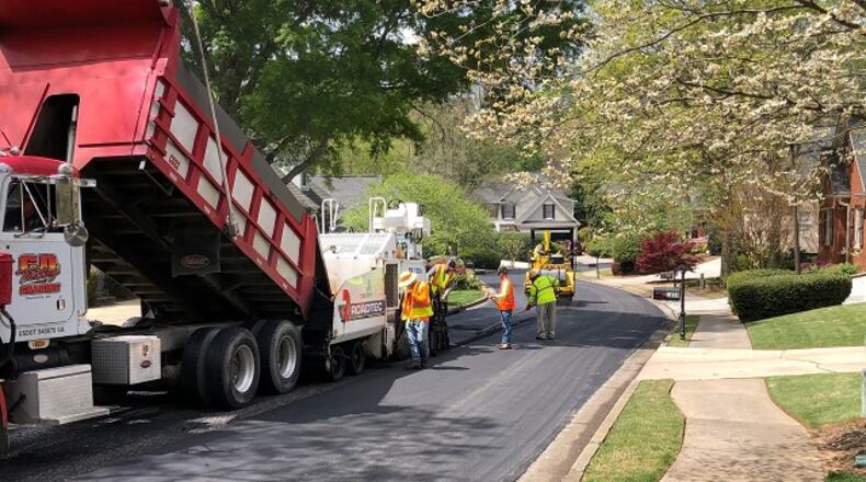 For $2.75 million, 33 streets and 15 lane miles will be paved in Dunwoody this year, beginning in the spring. (Courtesy of Dunwoody)