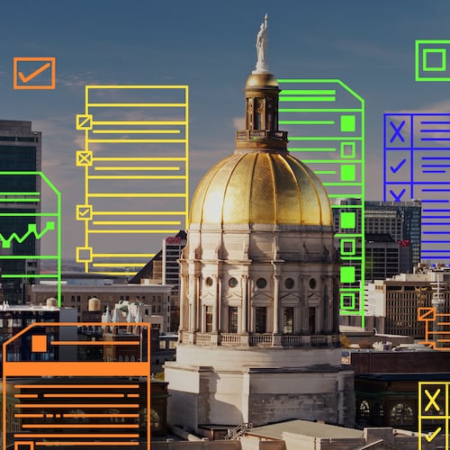 Hundreds of new Georgia laws go into effect Tuesday (Illustration by Philip Robibero/AJC)