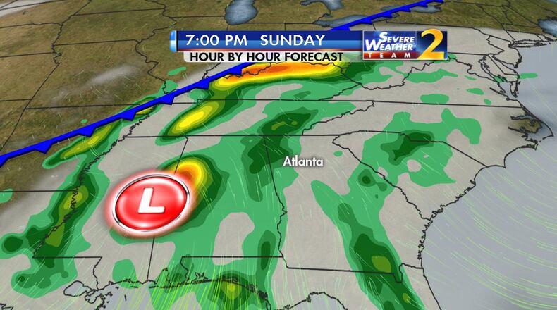Tropical Storm Nate is expected to bring wind and rain to Georgia Sunday and Monday.